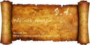 Váczi Anetta névjegykártya